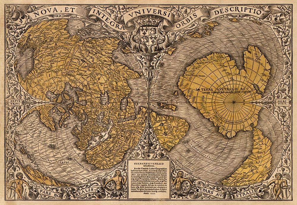New and complete description of all the world art print by Oronce Fine for $57.95 CAD