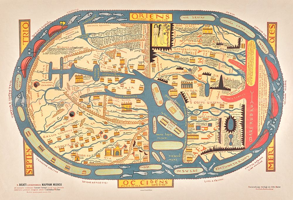 S Beati Liebanensis mappam mundi ad exemplar ecclesiae Snacto Severi 1895 art print by Verlag Von Otto Maier for $57.95 CAD
