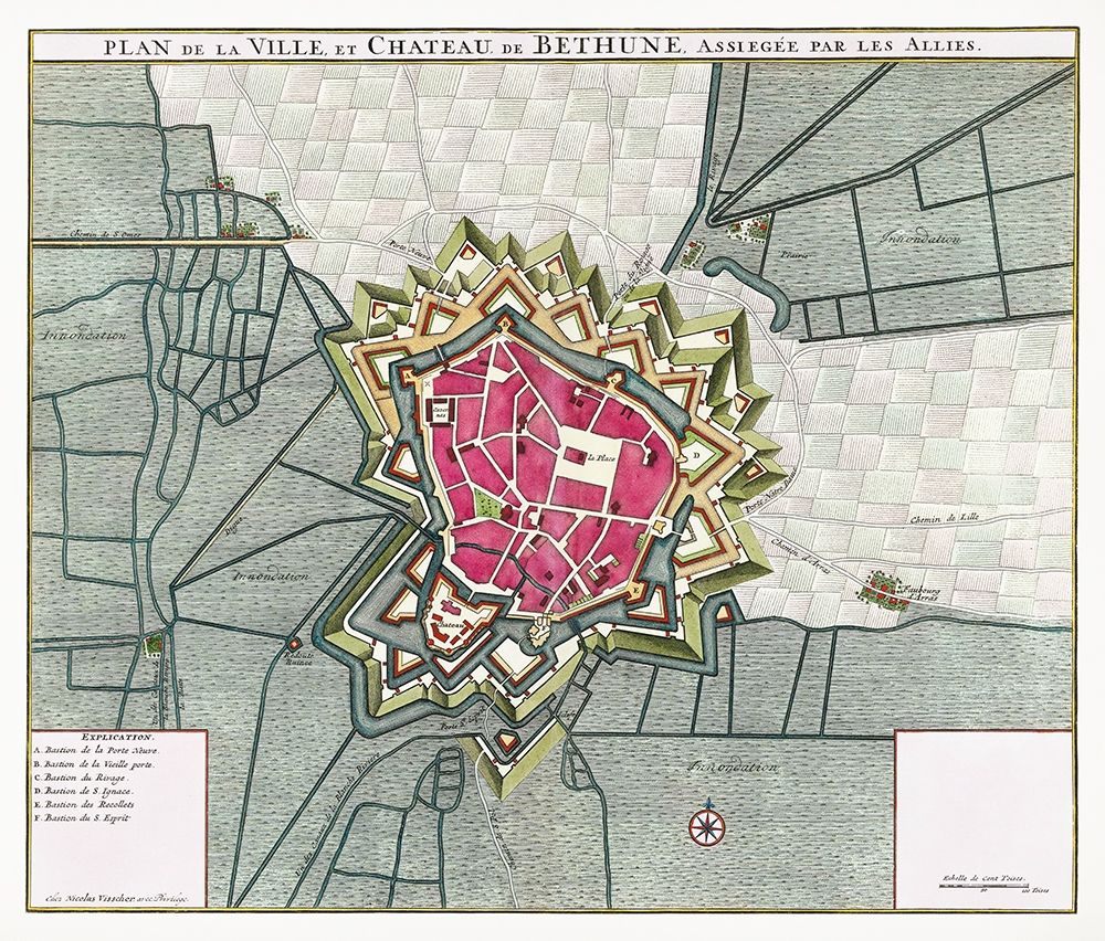 Map of Bethune-France art print by Vintage Maps for $57.95 CAD