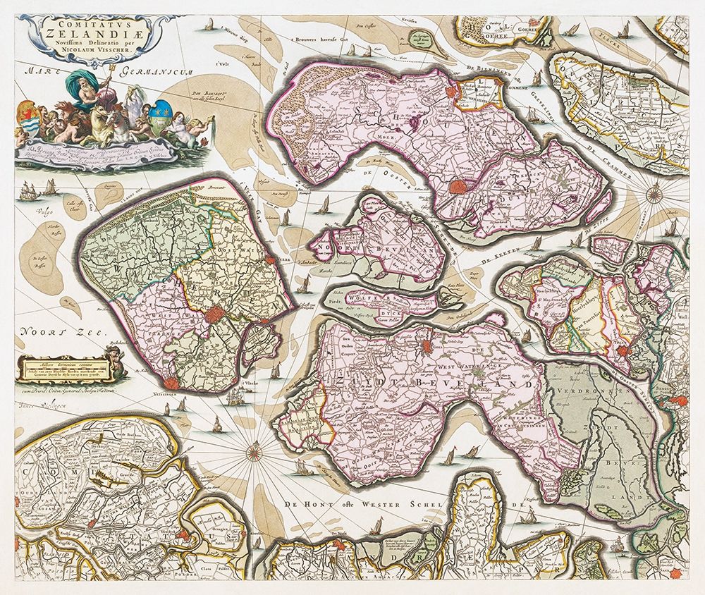 Map of Zeeland art print by Vintage Maps for $57.95 CAD