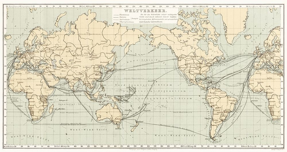 Geographical Statistical World Lexicon 1888 art print by Emil Metzger for $57.95 CAD