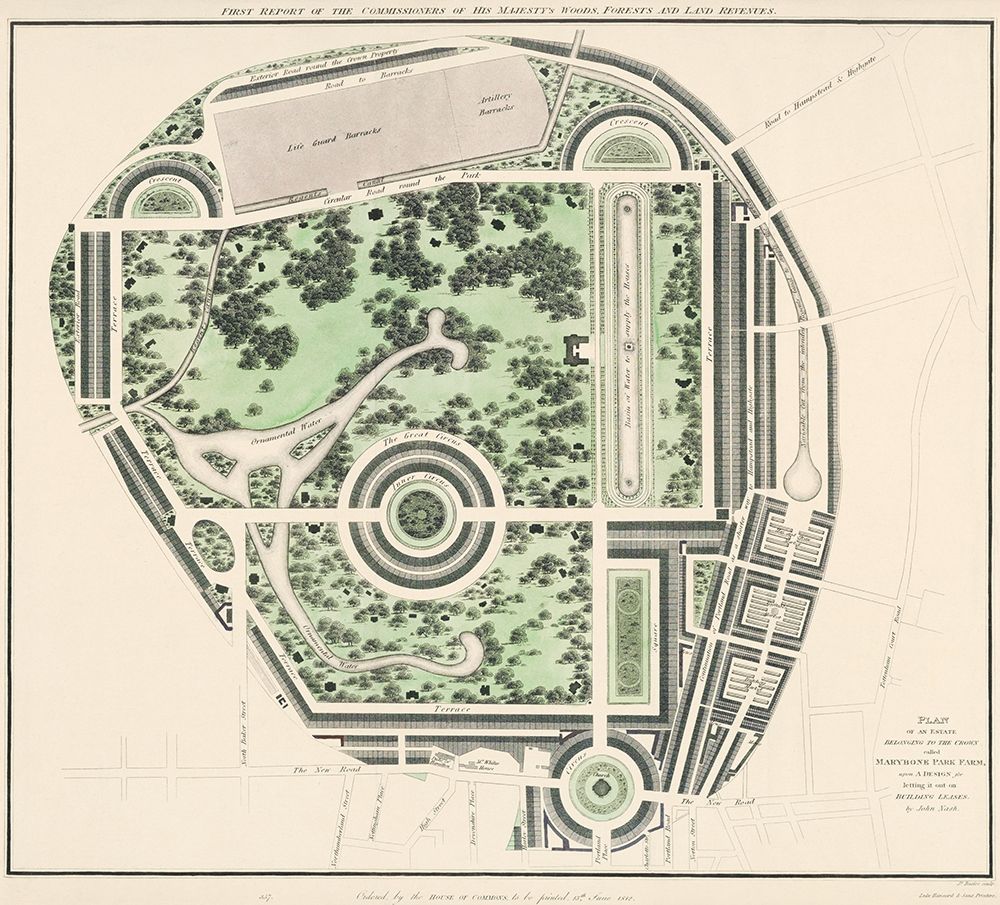 Marybone Park Farm Plan art print by James Basire for $57.95 CAD