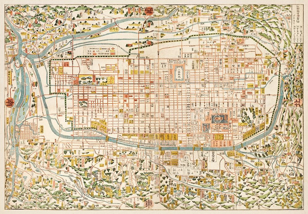 Map of Kyoto 1863 art print by Takebara Kahei for $57.95 CAD