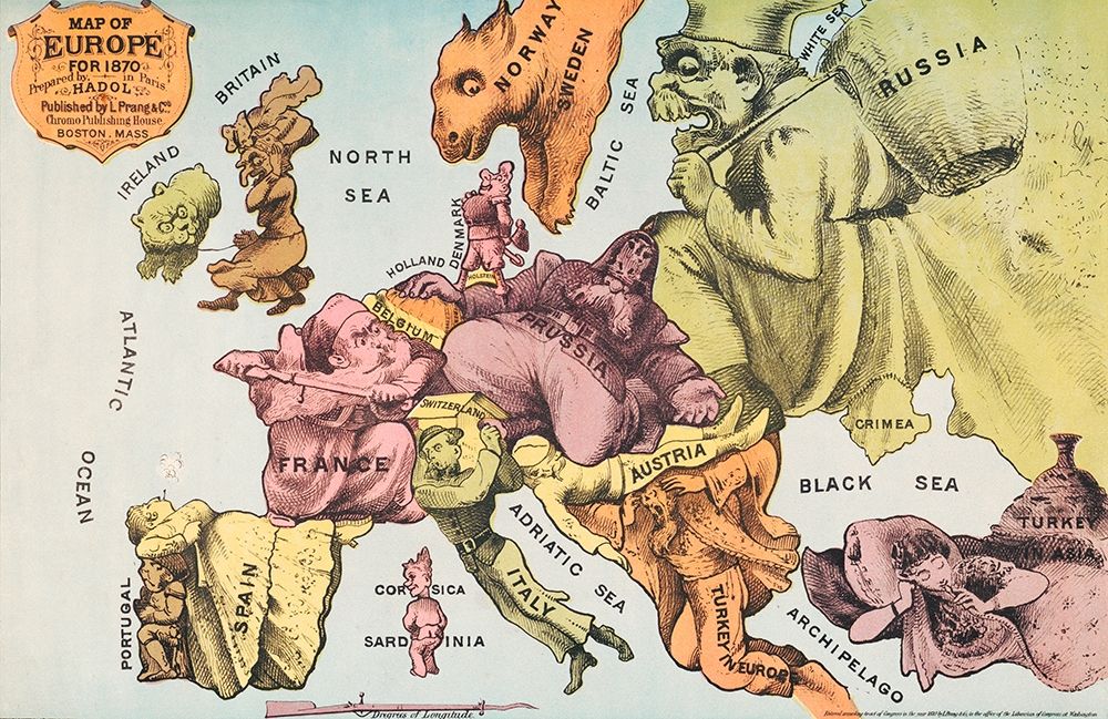 War Map of Europe As seen through French eyes art print by Paul Hadol for $57.95 CAD