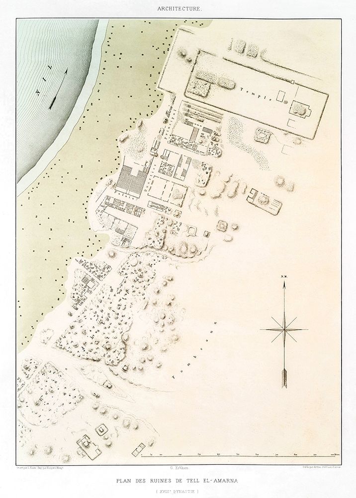 Plan of the ruins of Tell el Amarna 1878 art print by Emile Prisse d Avennes for $57.95 CAD