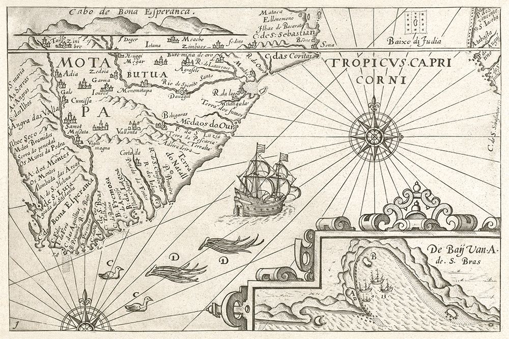 Map of the Cape of Good Hope art print by Vintage Maps for $57.95 CAD