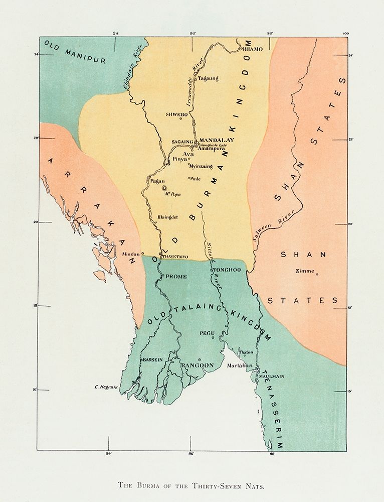 Map of the old Burman kingdom 1906 art print by William Griggs for $57.95 CAD
