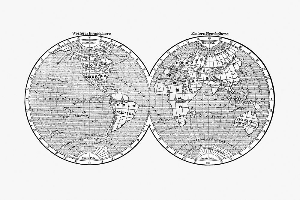 World map from A System of Geography-for the use of Schools 1860 art print by Sidney Edwards Morse for $57.95 CAD