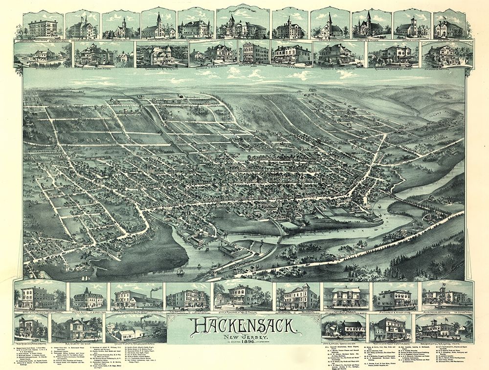Hackensack-New Jersey 1896 art print by Vintage Places for $57.95 CAD