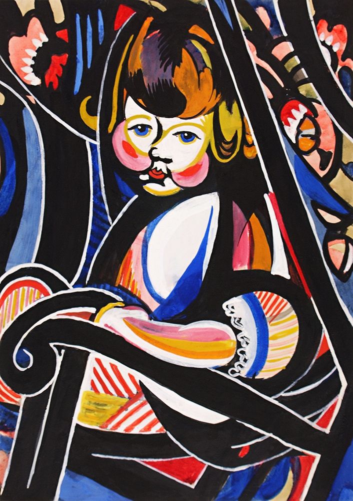 Child in Rocker art print by Henry Lyman Sayen for $57.95 CAD
