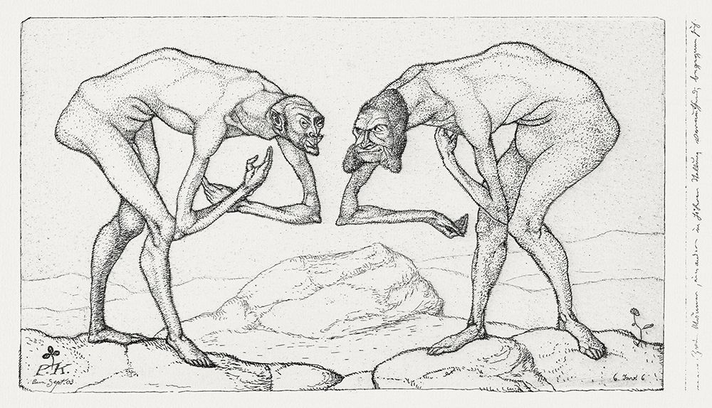 Two Men Meet-Each Believing the Other to Be of Higher Rank art print by Paul Klee for $57.95 CAD