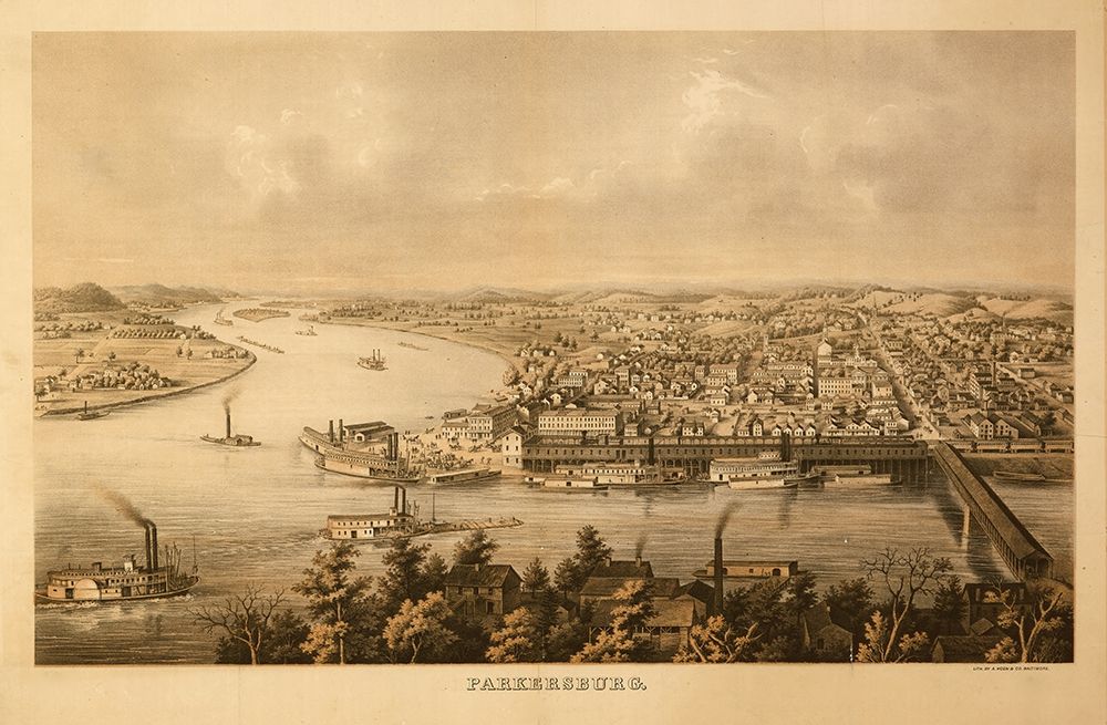 Parkersburg West Virginia 1861 art print by Vintage Places for $57.95 CAD