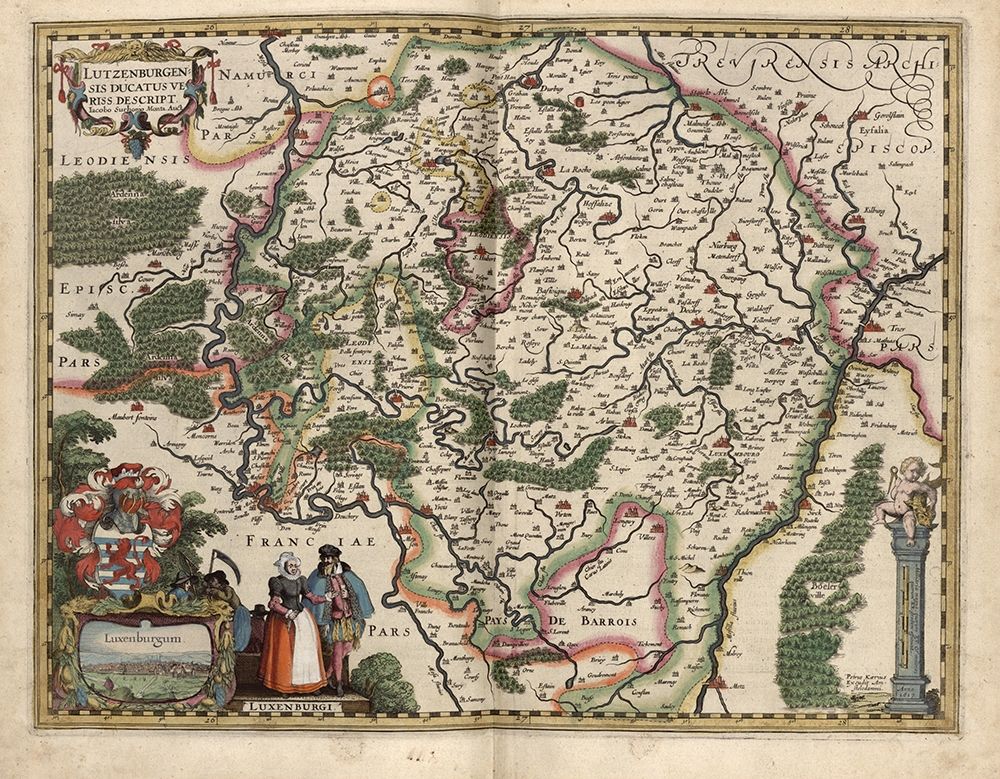 Map of Luxembourg art print by Vintage Maps for $57.95 CAD