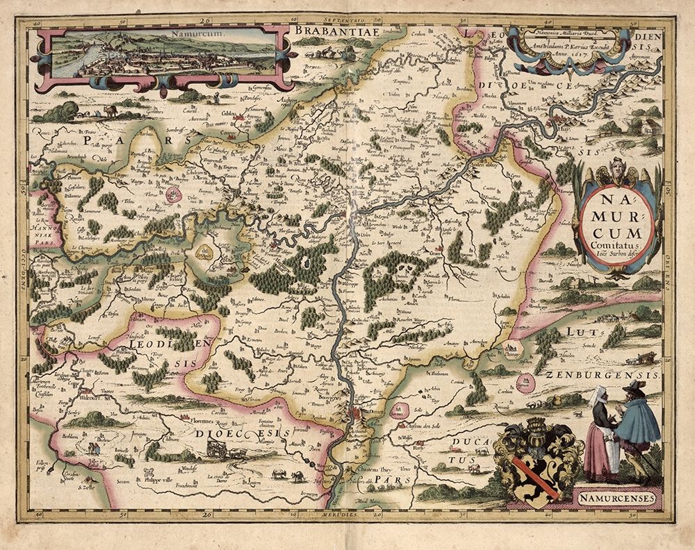 Map of Belgium and Namur art print by Vintage Maps for $57.95 CAD
