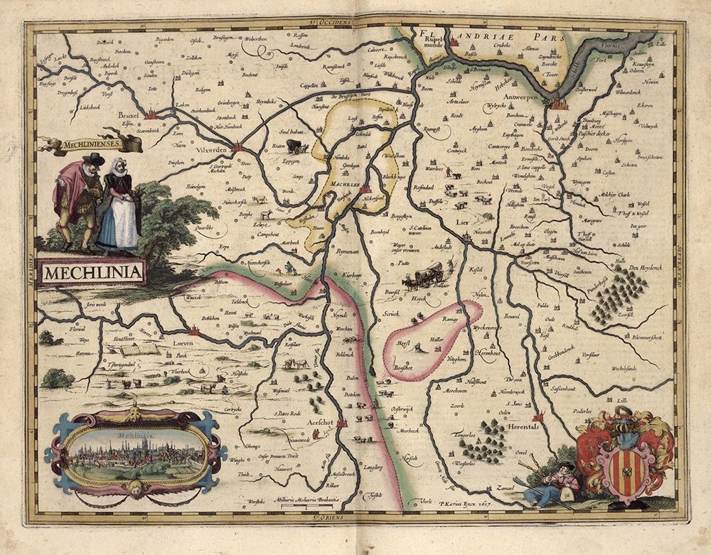 Area around Mechelen Belgium art print by Vintage Maps for $57.95 CAD