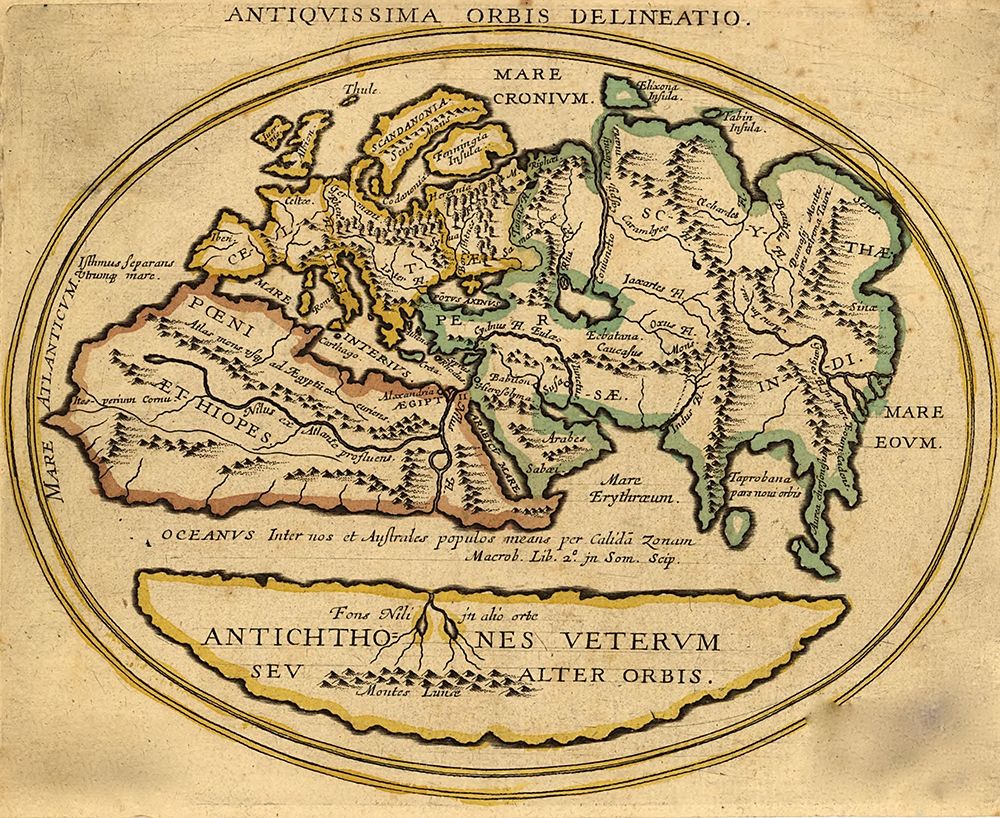 Antique World Map art print by Vintage Maps for $57.95 CAD
