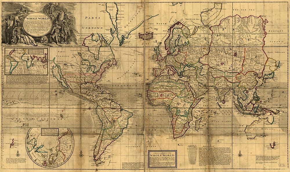 World Map art print by Vintage Maps for $57.95 CAD