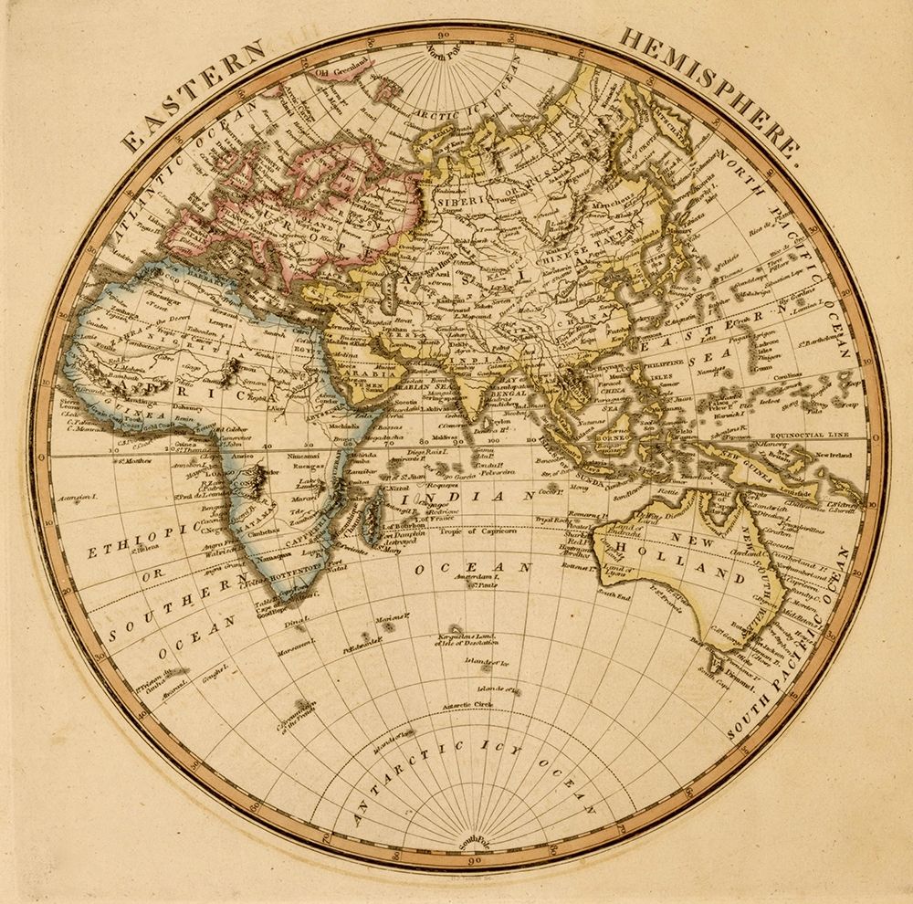 Eastern Hemisphere art print by Vintage Maps for $57.95 CAD
