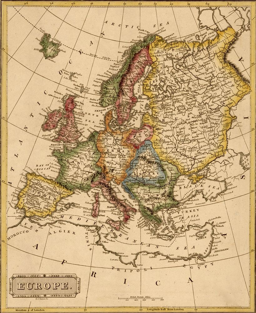 Europe 1817 art print by Vintage Maps for $57.95 CAD