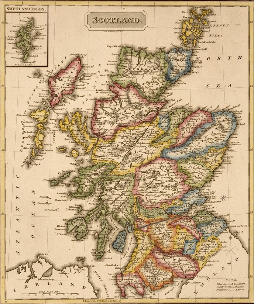 Scotland 1817 art print by Vintage Maps for $57.95 CAD