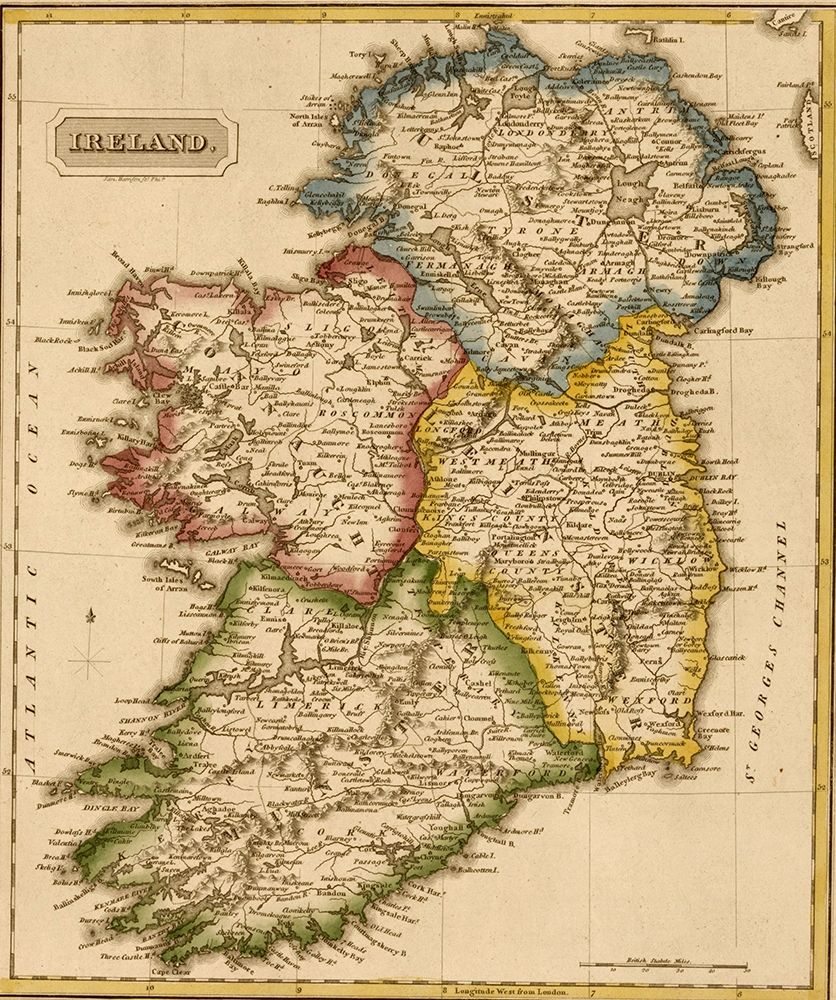 Ireland 1817 art print by Vintage Maps for $57.95 CAD