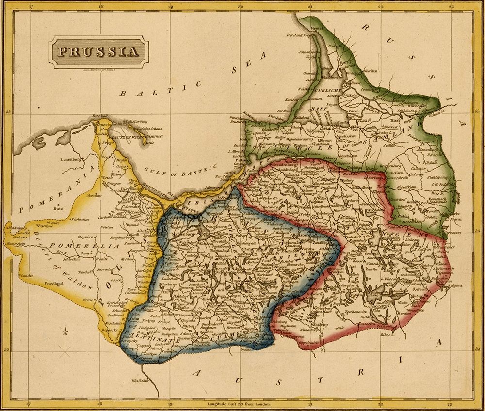 Prussia 1817 art print by Vintage Maps for $57.95 CAD