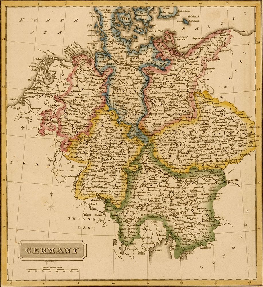 Germany 1817 art print by Vintage Maps for $57.95 CAD