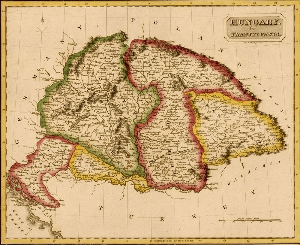 Hungary 1817 art print by Vintage Maps for $57.95 CAD
