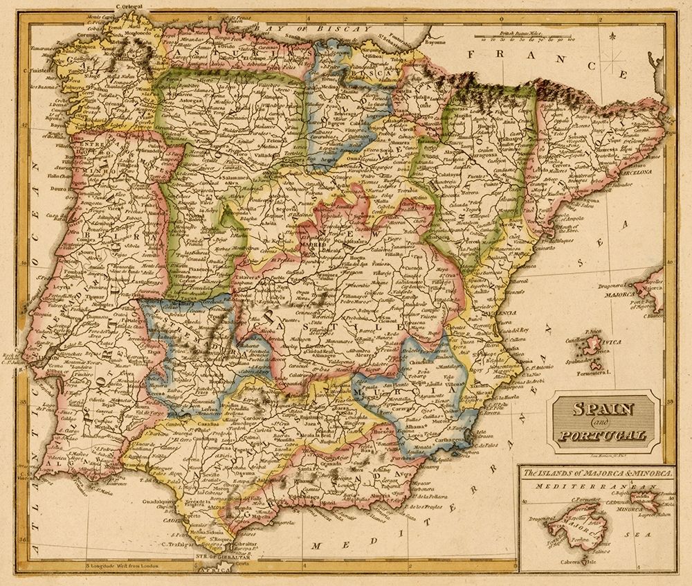 Spain 1817 art print by Vintage Maps for $57.95 CAD