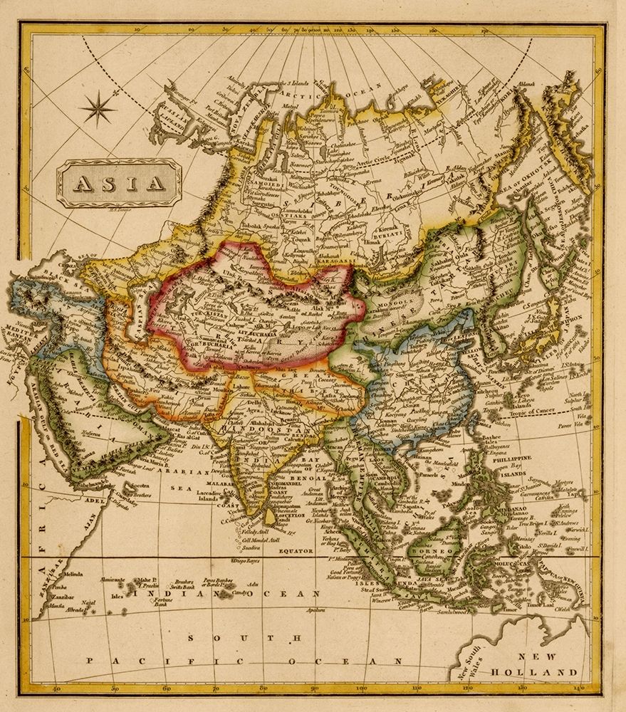 Asia 1817 art print by Vintage Maps for $57.95 CAD