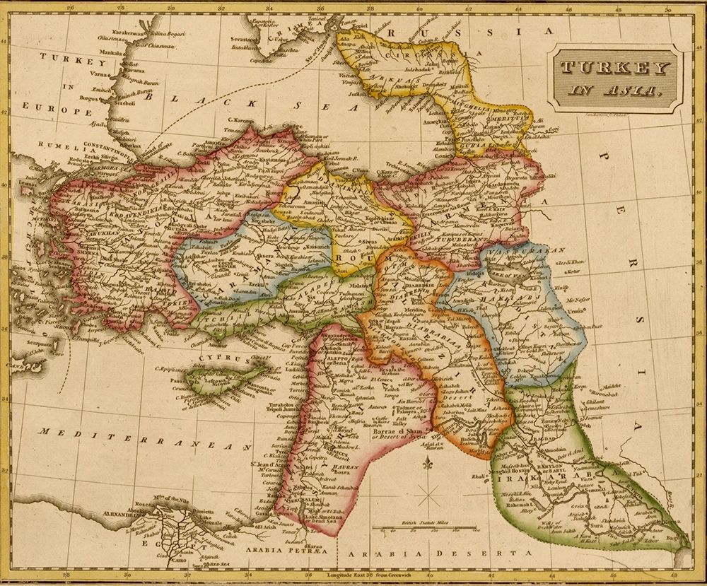 Turkey in Asia Middle East 1817 art print by Vintage Maps for $57.95 CAD
