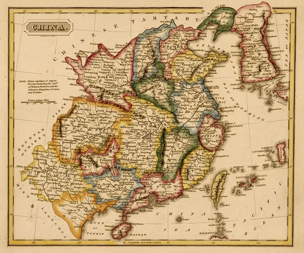 China 1817 art print by Vintage Maps for $57.95 CAD