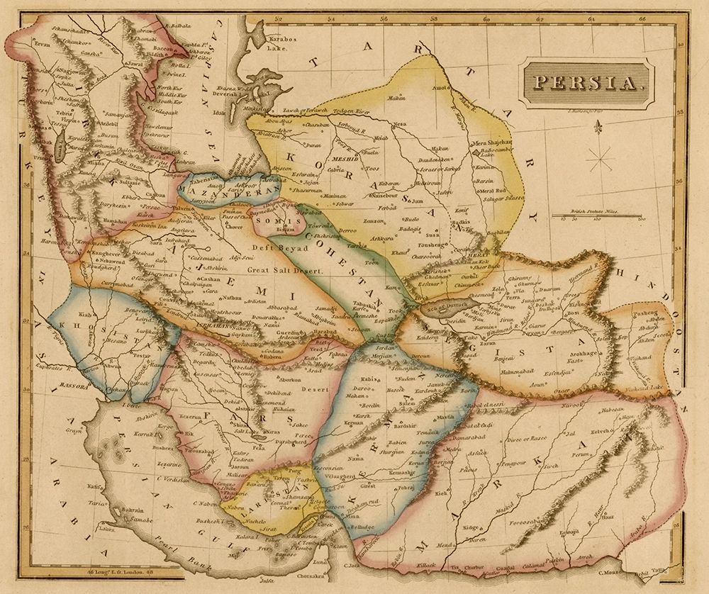 Persia Iran 1817 art print by Vintage Maps for $57.95 CAD