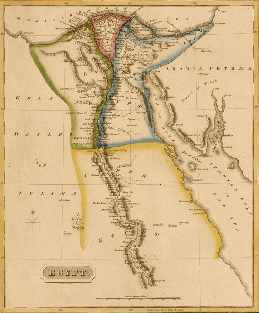 Egypt and the Nile Delta 1817 art print by Vintage Maps for $57.95 CAD
