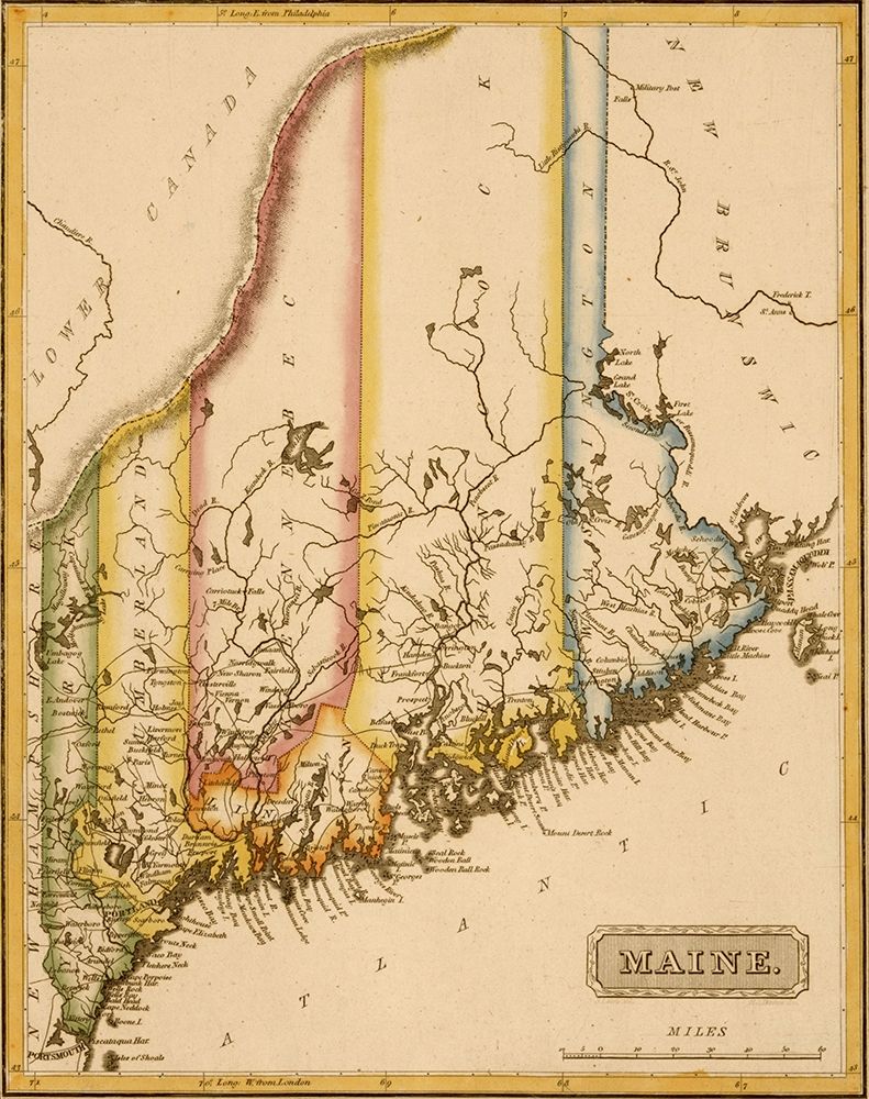 Maine 1817 art print by Vintage Maps for $57.95 CAD