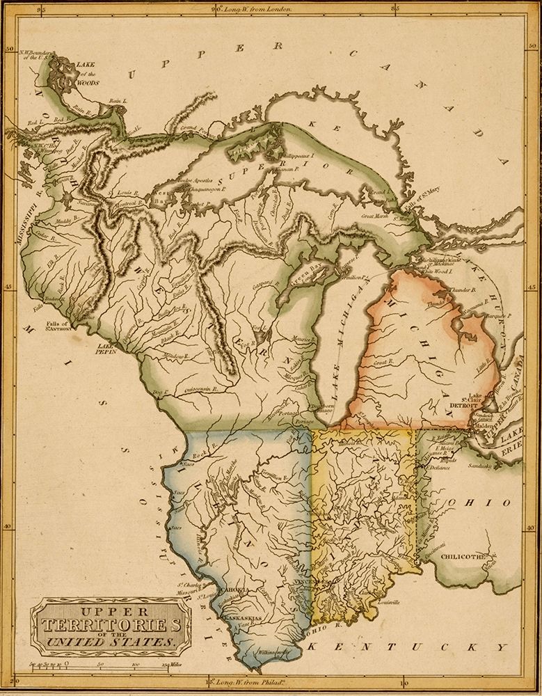 Upper Territories of the United States 1817 art print by Vintage Maps for $57.95 CAD