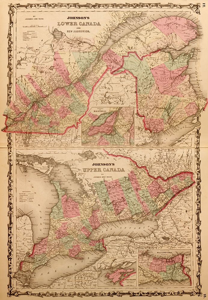 Lower Canada and New Brunswick 1862 art print by Vintage Maps for $57.95 CAD