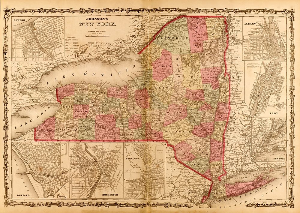 New York 1862 art print by Vintage Maps for $57.95 CAD