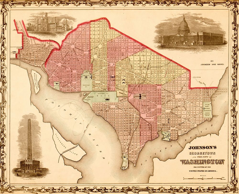 Washington DC 1862 art print by Vintage Maps for $57.95 CAD