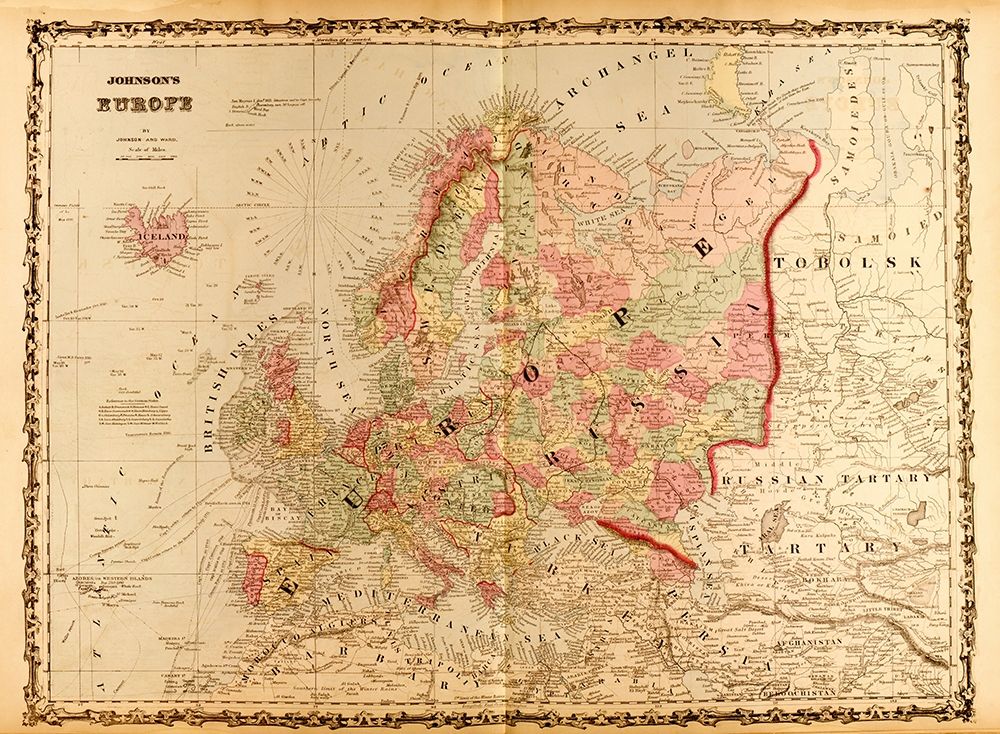 Europe 1862 art print by Vintage Maps for $57.95 CAD