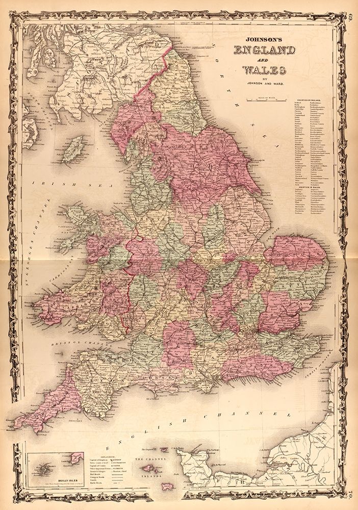 England and Wales 1862 art print by Vintage Maps for $57.95 CAD