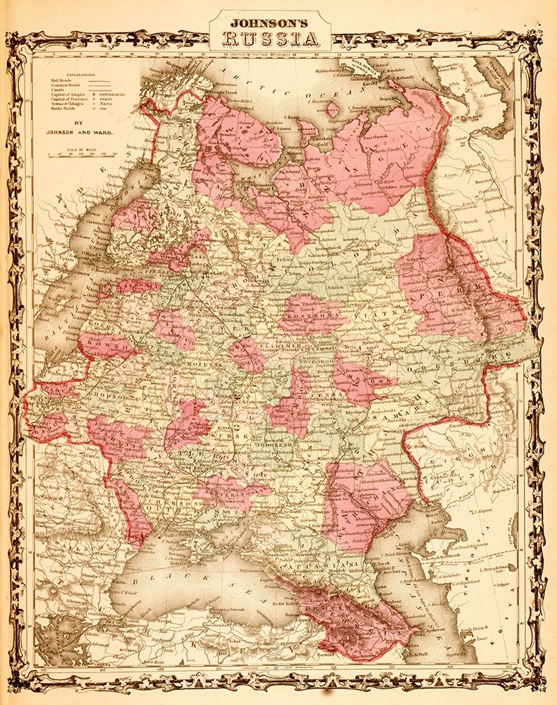 Russia 1862 art print by Vintage Maps for $57.95 CAD