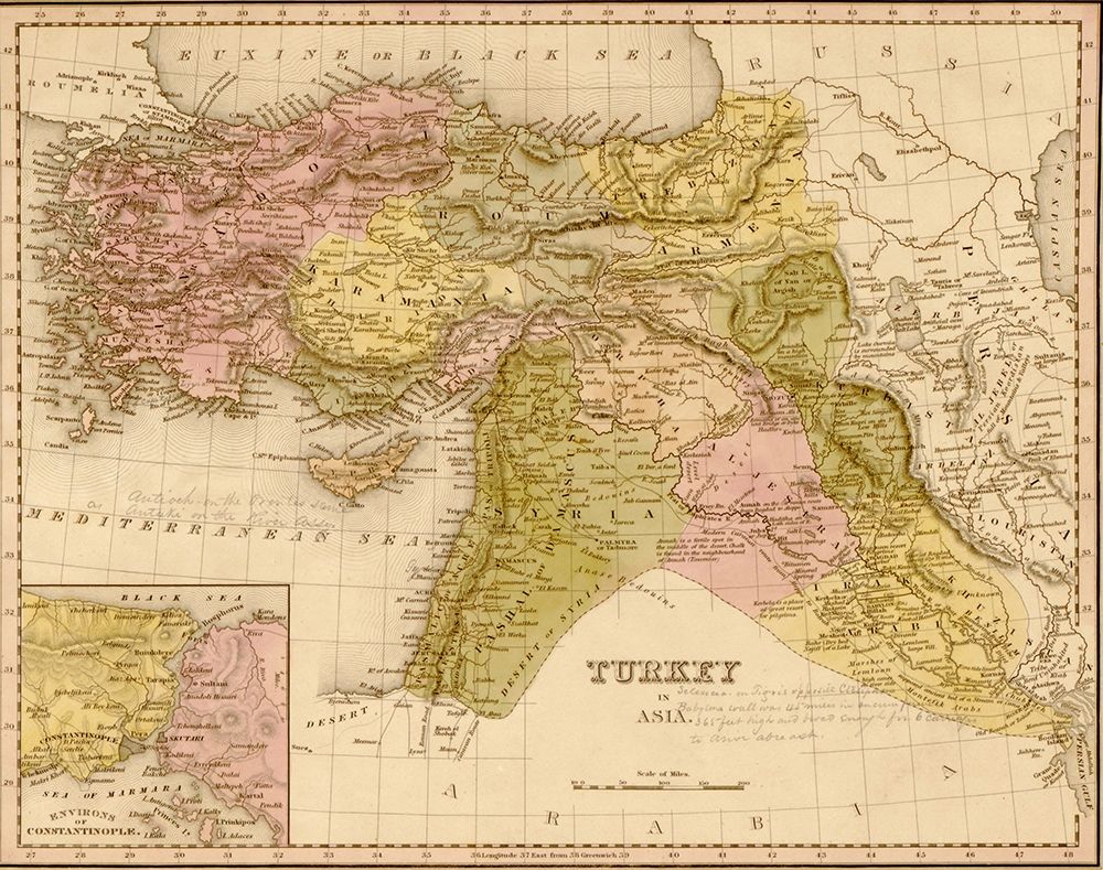 Turkey 1844 art print by Vintage Maps for $57.95 CAD