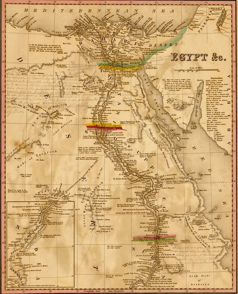 Egypt 1844 art print by Vintage Maps for $57.95 CAD