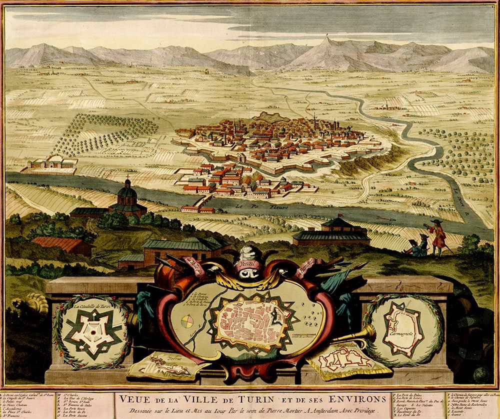 Turin or Torino and Its Envisons 1700 art print by Vintage Maps for $57.95 CAD