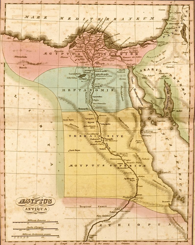 Ancient Egypt art print by Vintage Maps for $57.95 CAD