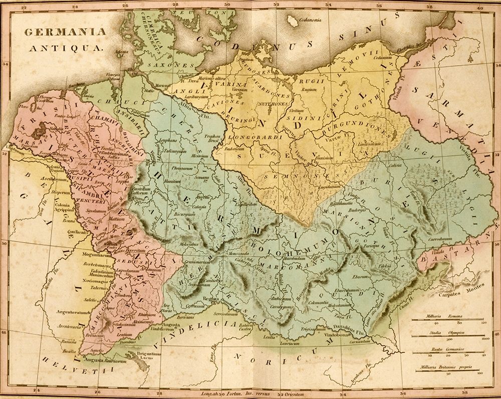 Ancient Germany art print by Vintage Maps for $57.95 CAD