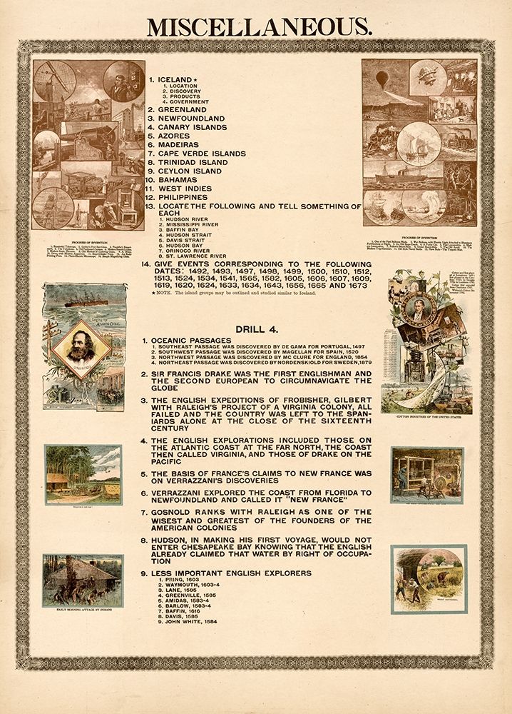 Miscellaneous Explorations art print by Vintage Maps for $57.95 CAD
