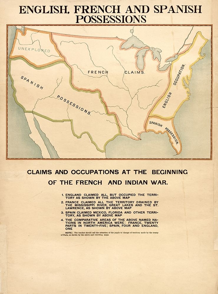 English French and Spanish Possessions art print by Vintage Maps for $57.95 CAD