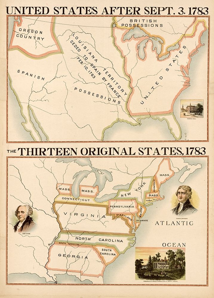 The original Colonies 1783 art print by Vintage Maps for $57.95 CAD